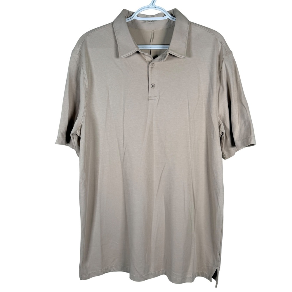 Jack Archer Jetsetter Tech Polo Shirt Mens 2XL Tan Beige Short Sleeve Stretch